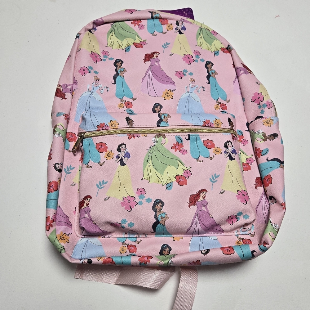 Disney Princess Ariel Jasmine Tiana Snowhite Cinderella Floral Backpack